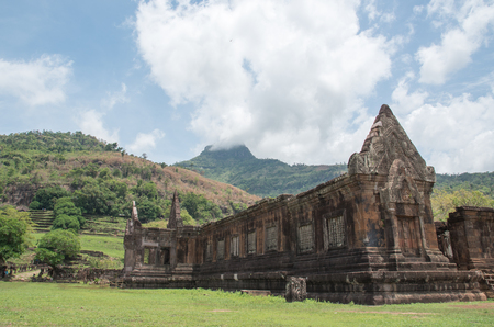 View of Vat Phou or Wat Phu is the UNESCO world heritage site in Southern Laosの写真素材