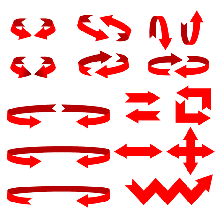 Set of red arrows on a white backgroundのイラスト素材