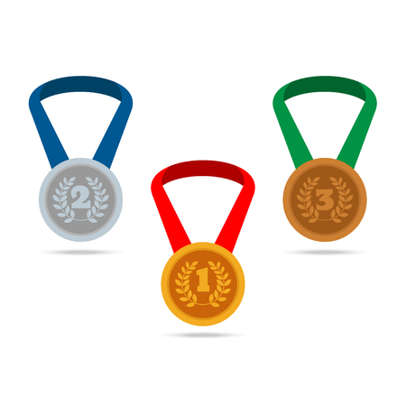 Set of medals. Sport award illustrationのイラスト素材
