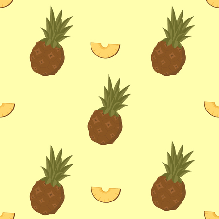 Seamless pattern with Pineapple, vector illustration backgroundのイラスト素材
