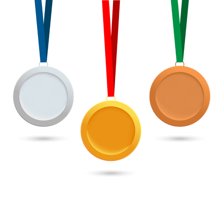 Gold, silver, bronze medals.のイラスト素材