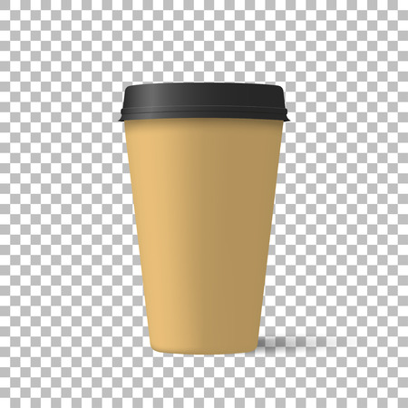 Realistic coffee cup isolated on a transparent background. Paper cup mockup. Vector illustrationのイラスト素材