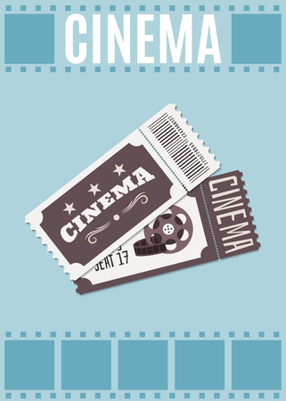 Cinema tickets. Template for banner, flyer or poster. Vector illustrationのイラスト素材