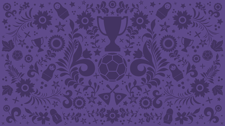 Background with russian patterns and elements.   Vector illustrationのイラスト素材