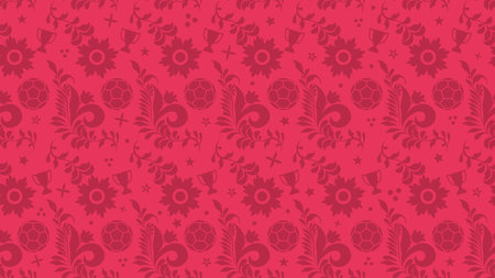 Background with russian patterns and elements. Football 2018. Vector illustration
