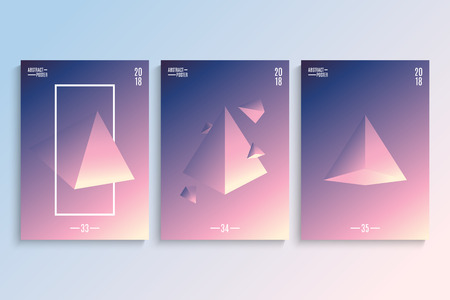 Abstract covers with gradient shapes. Modern minimal design. Vector illustration.のイラスト素材