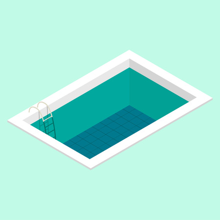 Swimming pool isometric concept design vector illustrationのイラスト素材