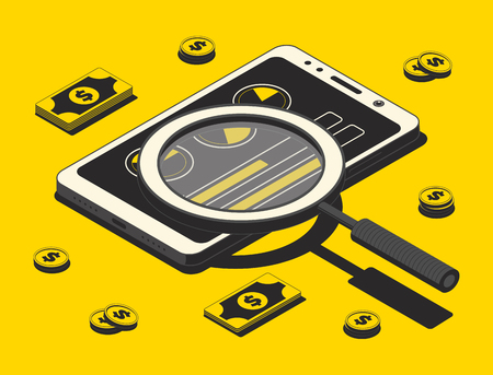 Data Analysis concept, financial analysis, business strategy. Vector illustrationのイラスト素材