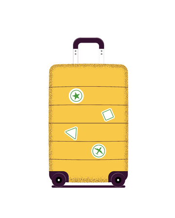 Travel bag tourist stickers. Luggage isolated on a white background. Vector illustrationのイラスト素材