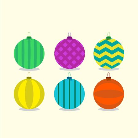 Colorful Christmas Ball with different colorのイラスト素材