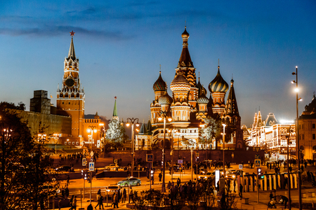 St Basil Cathedral view, Moscow, Russiaのeditorial素材