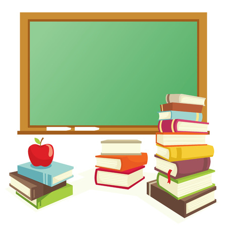 Books and blackboardのイラスト素材