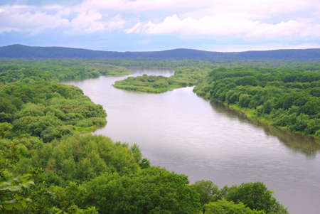 The river in the Far East Russiaの写真素材