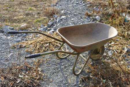 A hand barrow in the gardenの写真素材
