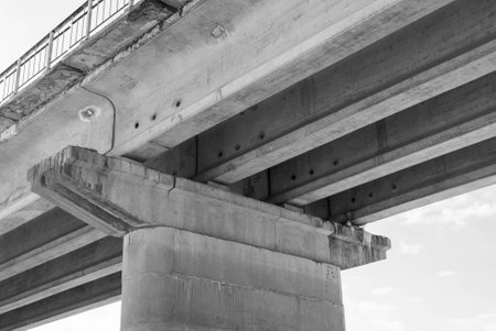 Reinforced concrete bridge supportの写真素材