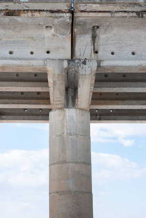 Reinforced concrete bridge supportの写真素材