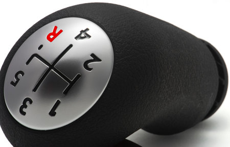 Gearshift lever car. Detail diagram of shifting five-speed transmission.