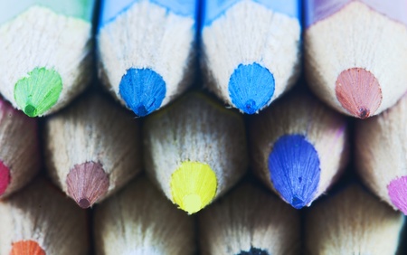 Background of thick colored pencilsの写真素材