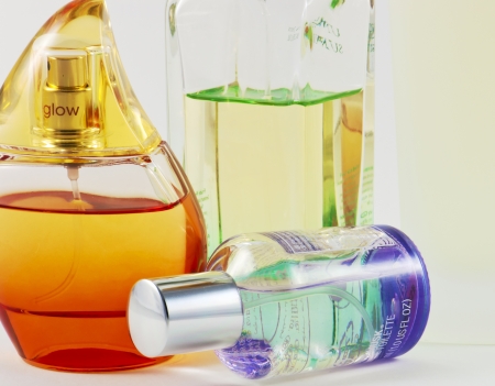 Deliciously Attractive Eau De Toilette display with reflectionの写真素材