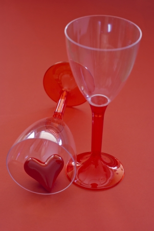 Red heart in a jar. Symbol of love.の写真素材