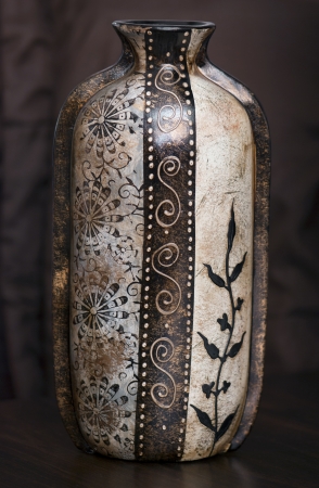 Tall vase with oriental pattern.の写真素材