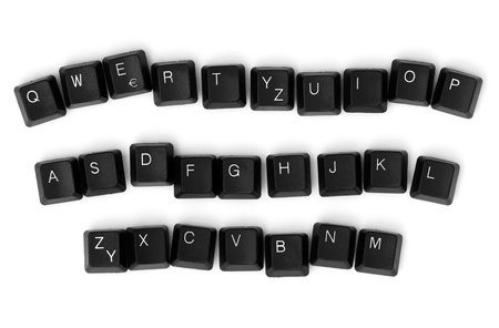 Keyboard keys isolated on a white background.の写真素材