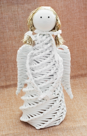 White decorative angel made of paper.の写真素材