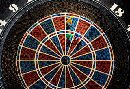 Dark target with three darts.の写真素材
