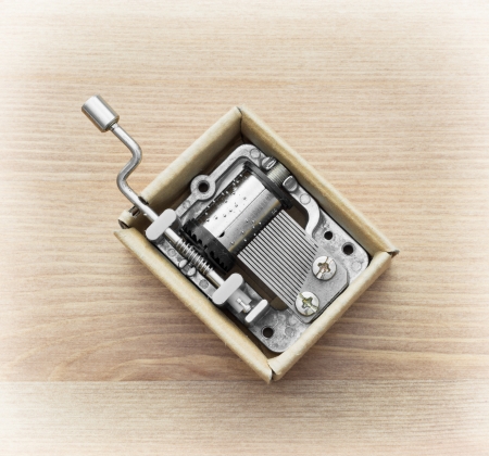 Little music box on a woodenの写真素材