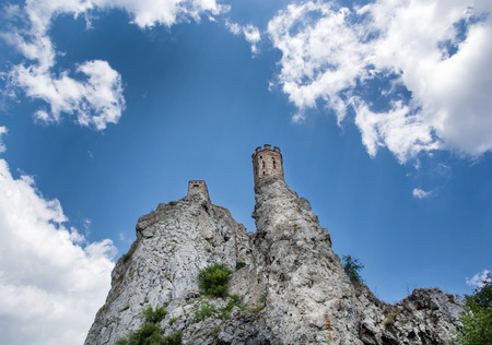 Maiden tower on the rock. Devin castle, Slovak republic, Central Europe. Cultural heritage.のeditorial素材