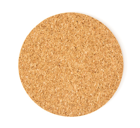 Cork drink coaster on the white background.の写真素材