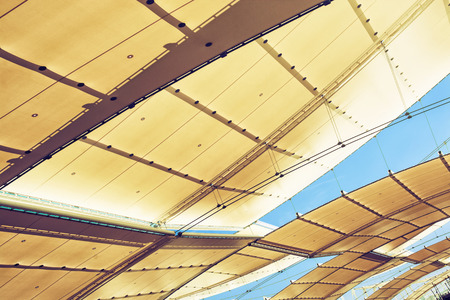 Futuristic roof on the exhibition. Outdoor space.の写真素材