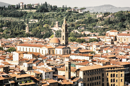 Florence cityscape. Beautiful italian city of history and culture. Tuscany, Italy.の写真素材