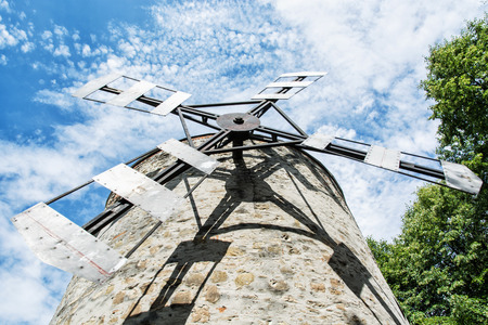 Old tower windmill in Holic, Slovak republic. Architectural theme. Cultural heritage. Beautiful object. Travel destination.の写真素材