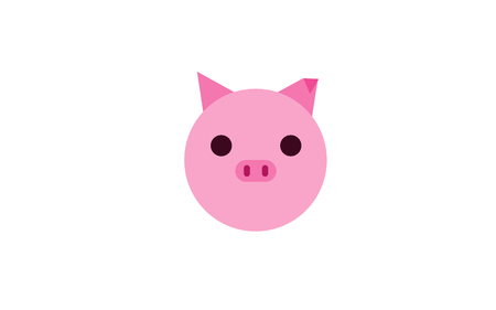 Cute pig. Animal illustration.のイラスト素材
