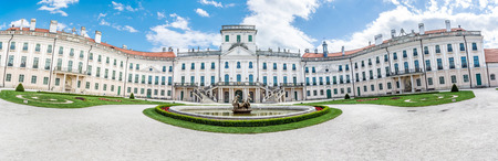 Esterhazy castle in Fertod, Hungary. Panoramic photo. Architectural scene. Travel destination.のeditorial素材
