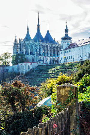 St. Barbara's Church and Jesuit College in Kutna Hora, Czech republic. Religious architecture. Travel destination.のeditorial素材