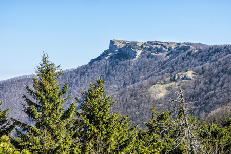 Klak hill is the symbol of the Rajecka valley, Slovak republic. Hiking theme. Natural scene.の写真素材
