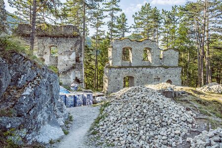 Blatnica castle ruins, Slovak republic. Travel destination. Architectural theme.の写真素材