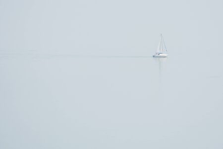 Sailing boat, Balaton lake, Hungary. Summer vacation.の写真素材