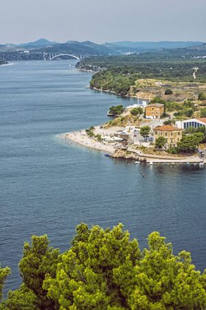 View from St. Michael's Fortress, Sibenik, Croatia. Travel destination. Architectural theme.の写真素材