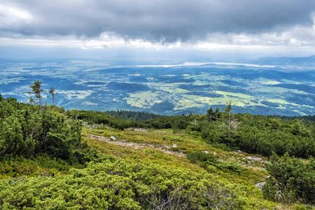 View from Babia hora hill, Slovak republic. Hiking theme. Seasonal natural scene.の写真素材