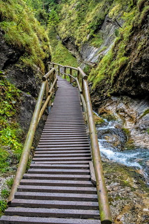 Janosik Holes, Little Fatra, Slovak republic. Hiking theme. Seasonal natural scene.