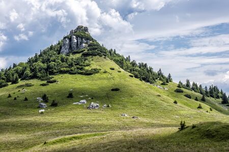 Black Stone hill in Big Fatra, Slovak republic. Seasonal natural scene. Travel destination. Hiking theme.の写真素材