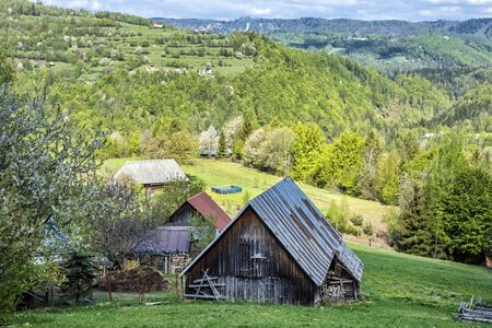 Rural landscape, Muranska Zdychava, Slovak republic. Seasonal natural scene. Travel destination.の写真素材