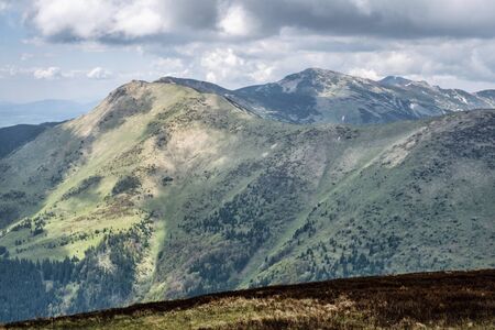 Little Fatra mountain range from Stoh, Slovak republic. Springtime scene. Beauty in nature.の写真素材