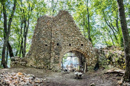 Muran castle ruins, Slovak republic, central Europe. Travel destination.のeditorial素材