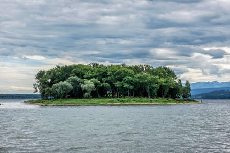 Slanica island of art, Orava water dam, Slovak republic. Travel destination.の写真素材