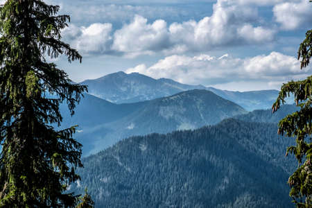 Chopok hill from Slema, Low Tatras, Slovak republic. Hiking theme. Seasonal natural scene.の写真素材