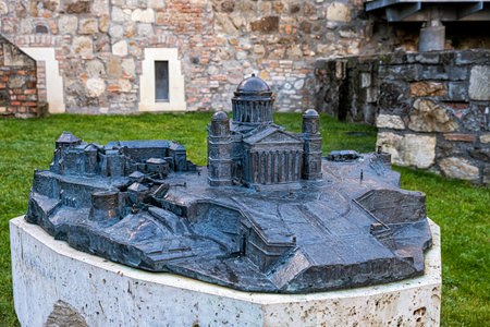 Model of Esztergom Basilica, Hungary. Cultural heritage. Place of worship. Religious architecture.の写真素材